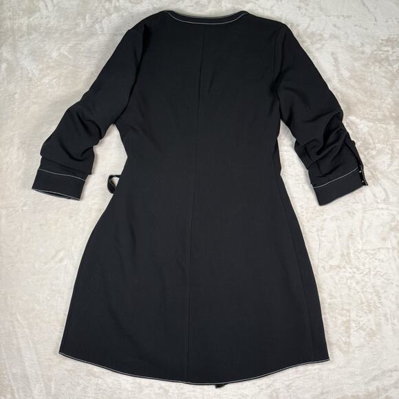 NWT Cinq A Sept BLACK Chelsea Mini Wrap Dress 1/2 Sleeve Women's Size 6 US - Picture 6 of 13